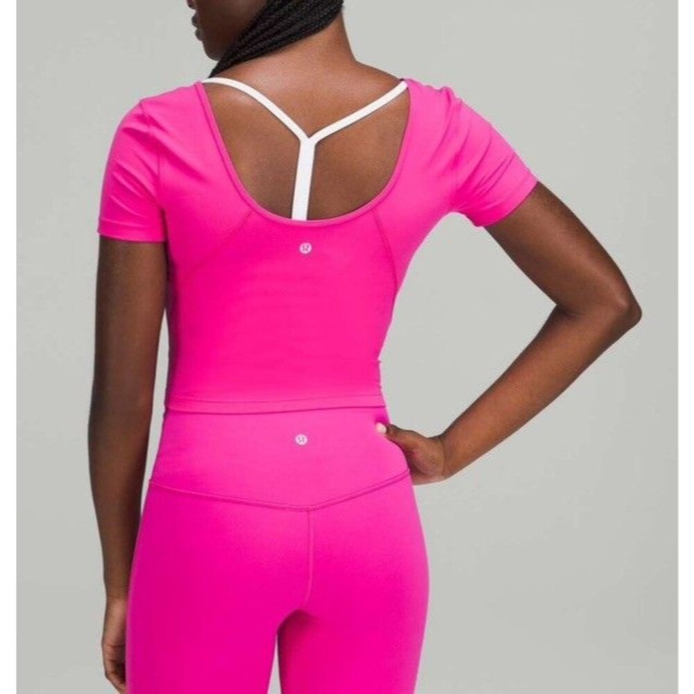Lululemon Size 8 Align T Shirt Short Sleeve Scoop Neck Sonic Pink
